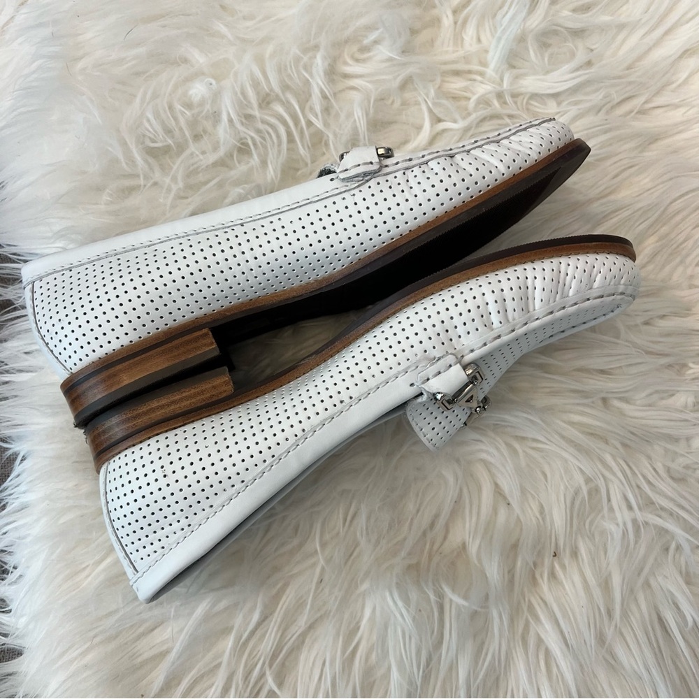 Women's White Loafers with Silver Accents - Picture 5 of 9